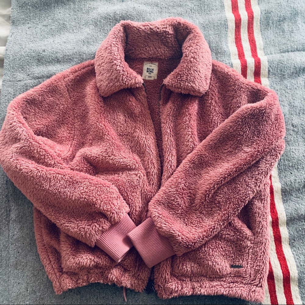 Billabong Pink Teddy Jacket - Picture 1 of 5